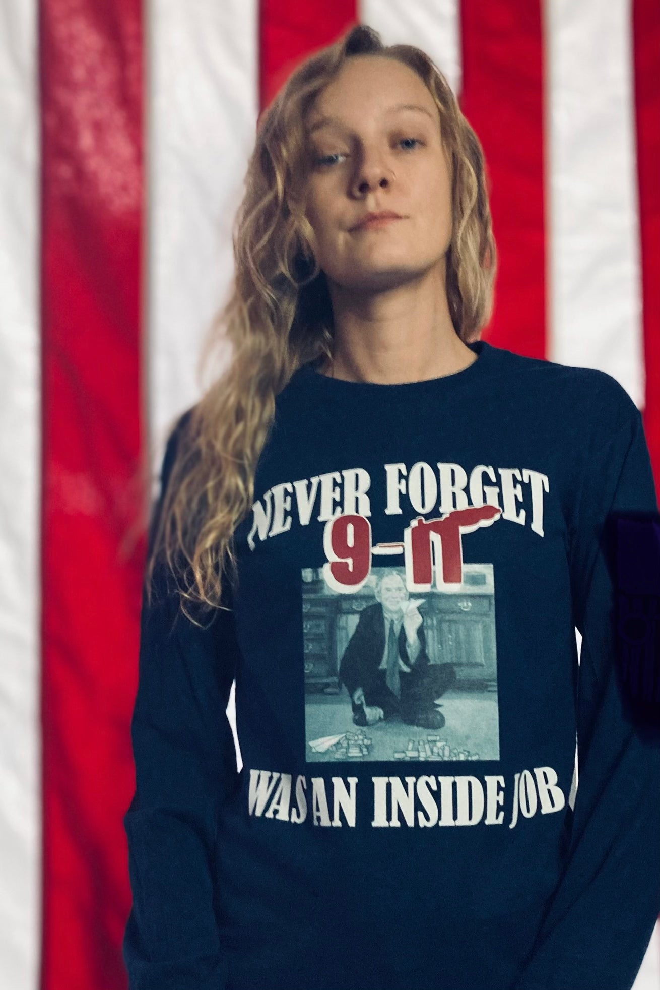 Never Forget 9-11 Was An Inside Job (Unisex 100% Cotton Long Sleeve