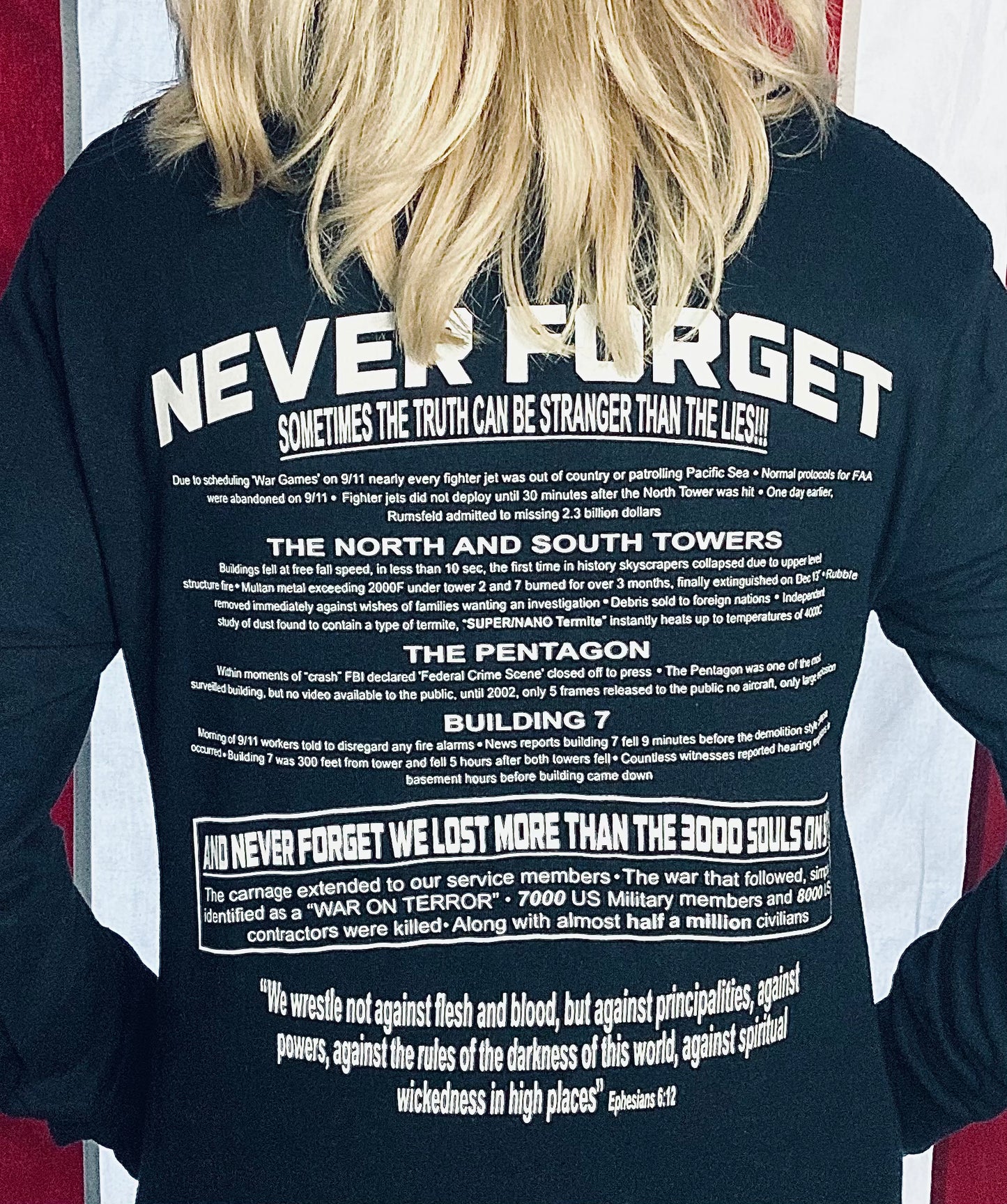 Never Forget 9-11 Was An Inside Job (Unisex 100% Cotton Long Sleeve