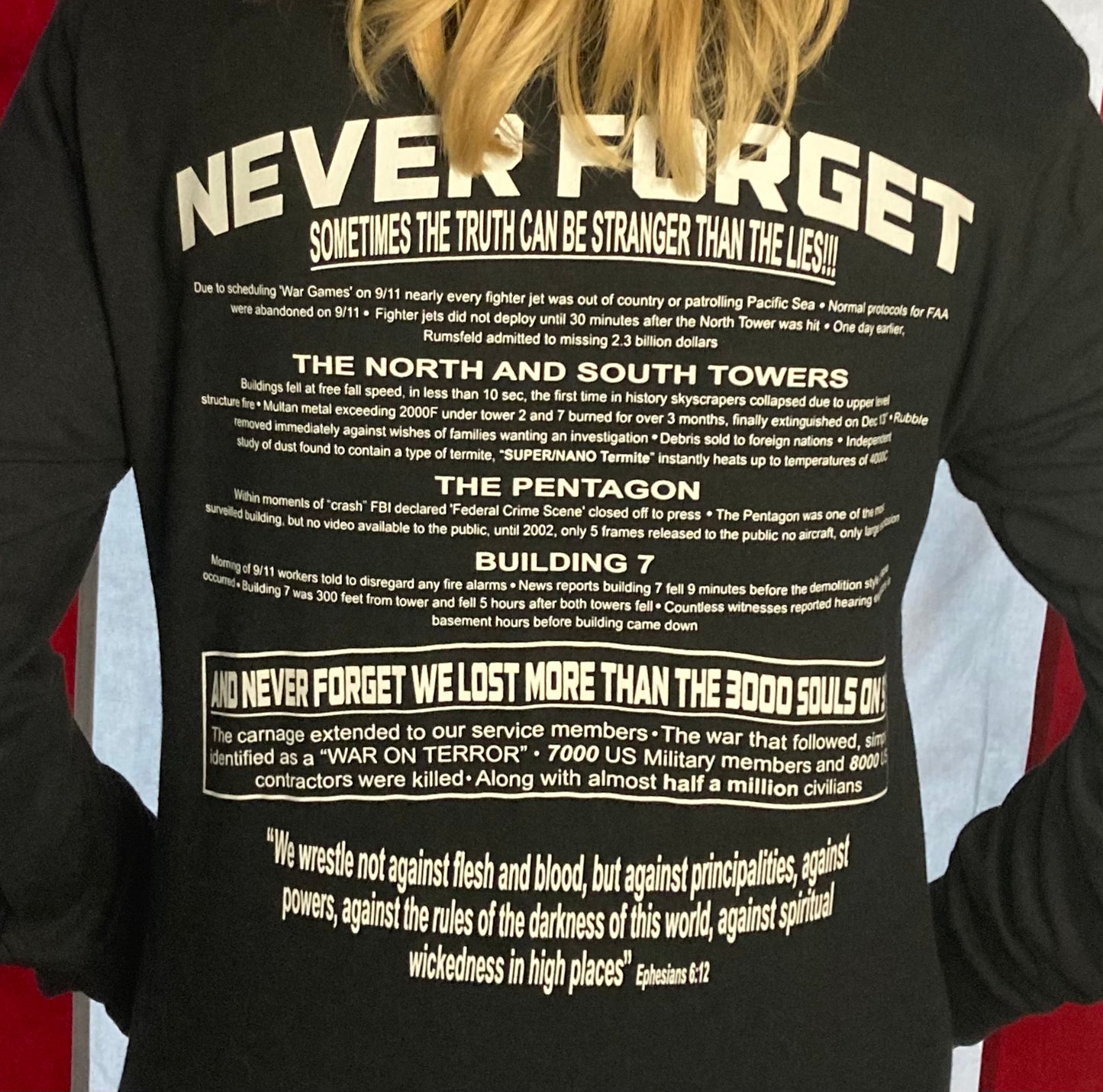 Never Forget 9-11 Was An Inside Job (Unisex 100% Cotton Long Sleeve